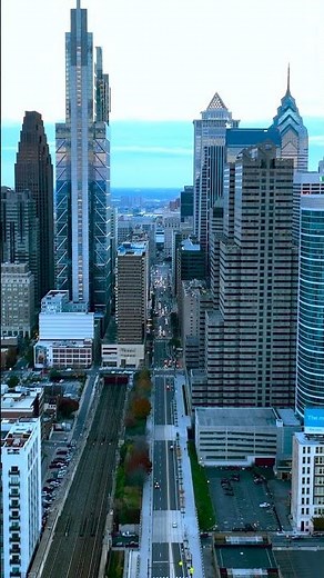 Philadelphia Downtown Aerial View in 8K by drone