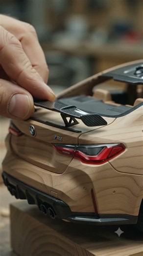 Bmw M4 2024 Wooden car model to real