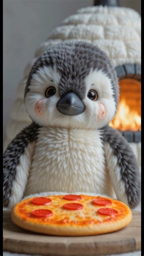 Tubby The Penguin enjoys Pizza and Game Night