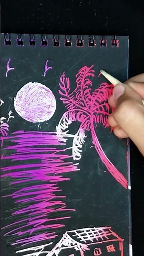 Beautiful drawing on scratch note🔥#shorts #scratchpaper