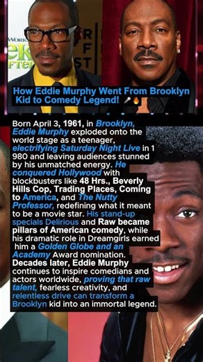 😱 How Eddie Murphy Went From Brooklyn Kid to Comedy Legend! 🎤🔥 #shorts