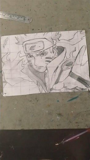 Naruto sage mode drawing🔥🔥✏️ part 1 . #art #drawing #shorts #naruto