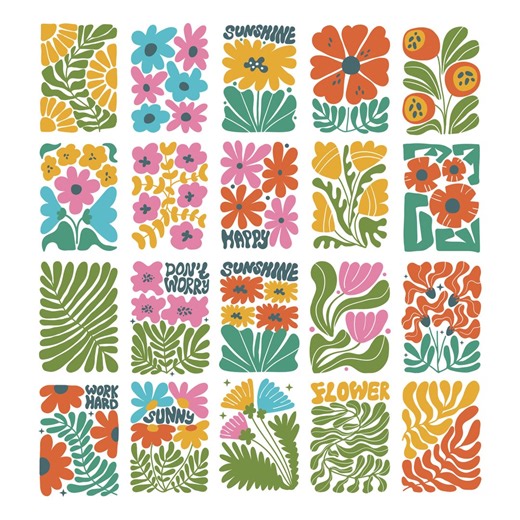 Boho Flower Svg Png Bundle, Abstract Floral Svg, Retro Flower, Groovy Flower Svg, Spring Flower Svg, Flower Clipart, Flower Cut File - Etsy