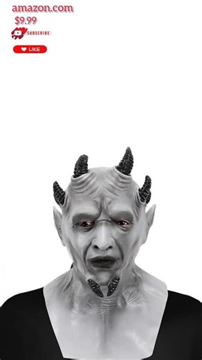 Pigmiss Scary Mask Full Head Latex Scary Devil Mask Creepy Hexagon Grey Demon Face Mask Halloween