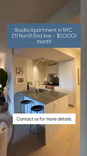 Myles Thomas on Instagram: "Studio Apartment for Rent 📍 Address: 211 North End Avenue, New York, NY 10282 Rent: $1,000 per month Discover comfort and convenience in this well-situated studio apartment. Located in a highly desirable Manhattan neighborhood, the unit offers easy access to parks, dining, shopping, and public transportation. This residence is ideal for anyone seeking affordable living in the heart of the city. For inquiries or to schedule a viewing, please contact us today. #newyork