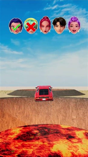 KPOP Demon Hunters Car Jump Challenge with Jinu , Mira , Baby Saja , Rumi