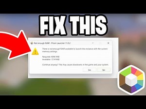 How To Fix Not Enough RAM In Prism Launcher! - Tutorial