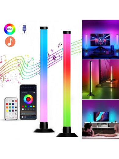 NBBUFF 2 יחידות פסי תאורה RGBIC לעיצוב הבית, מנורת גיימינג משתנה צבע עם שלט רחוק וכפתורים, סנכרון מוזיקה, תזמון, פסי תאורה חכמים עם אפשרויות מיקום מרובות לתאורת רקע לטלוויזיה, מחשב גיימינג, עיצוב חדר, ליל כל הקדושים, עיצוב חג המולד | SHEIN