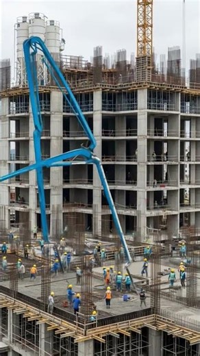 The concrete casting process for a high-rise building failed completely.#shorts