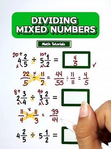 Dividing Mixed Numbers ‼️ #Mathematics #Teachergon #MATH #divisiontricks #DIVISION #mathmadeeasy #dividingfractions #basicmath | Math Tutorials