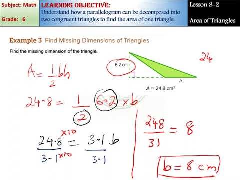 Lesson 8-2 Area of Triangles