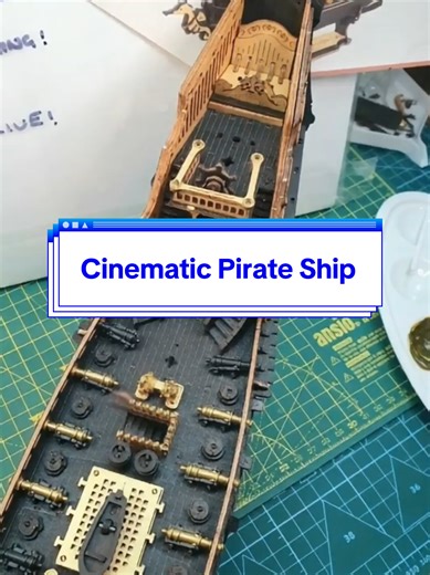 Black Sails in the Making ⚓️ | Cinematic Pirate Ship Build Bringing this legendary pirate ship to life—one detail at a time. From the deep black sails to the intricate deck work, every piece adds to the story. Shot in a cinematic style to capture the craftsmanship and atmosphere. Would you sail on this? 🏴‍☠️ #ModelShip #ScaleModel #cinematicedit #fyp #WoodenModel