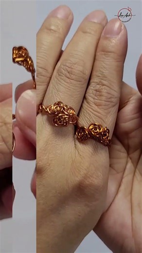 Rose ring - Free tutorial video link above the title #shortsvideo #wireworks #jewelry