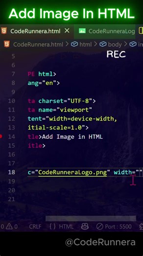 How to Add Image in HTML 🔥 | Image Tag Tutorial 💻 | Beginners Easy HTML 🚀 | CodeRunnera #CodeRunnera