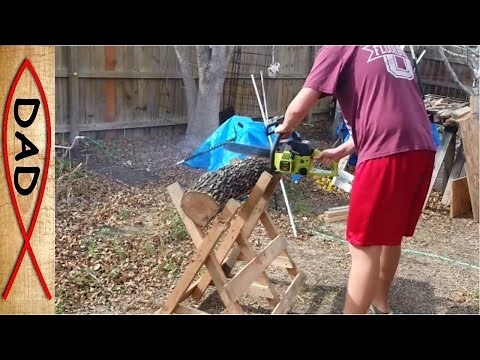 Firewood cutting log holder - cradle