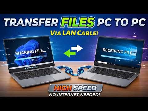 How to Transfer Files Between Two PCs using LAN Cable | Share Files Laptop to Laptop