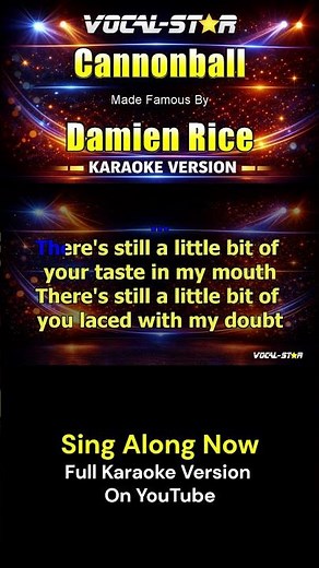 Cannonball - Damien Rice KARAOKE #instrumental #karaoke #karaokeversion