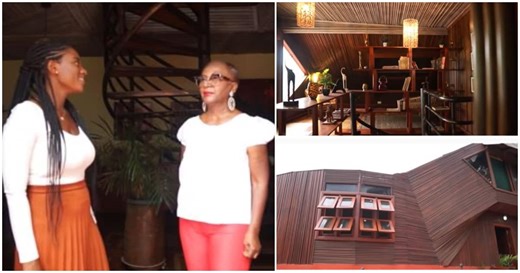 Photos pop up of woman building affordable homes in Ghana using raffia palm