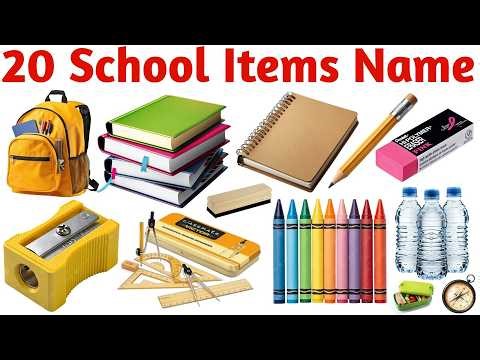 Learn 20 School Items for Kids 🎒 | Fun Educational Video