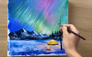 11K views · 674 reactions | Love Story Below Northern Lights Painting...