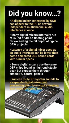 Mind-bending facts about using a digital audio mixer with your PC setup