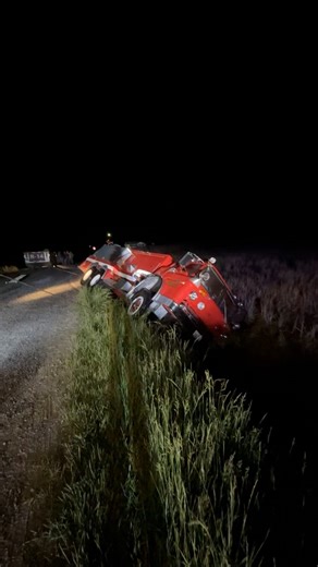 This fire truck was headed to a rural fire, got a little too close to the deep ditch and went off in it. The tank was fully loaded with water. The 60 ton rotator made easy work of it and had it out in no time. #fyp #towing | Ricks Towing Inc