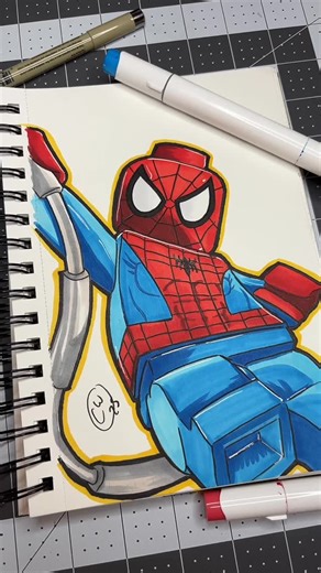Chance White on Instagram: "Drawing Lego Spider-Man️️✍️ • • • • #art #artist #comic #comicart #invincible #drawing #marvel #graphicdesign #dc #markers"