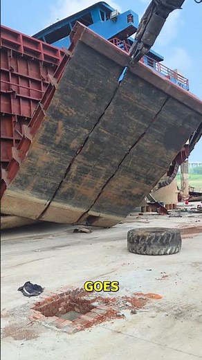Watch This Massive Red Container Tilt to Unload Tons of Material.