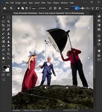 How to Easy remove Unwanted Parts in Photoshop #adobe #photoediting