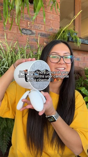KESHIA ᨒ Outdoors + Adventure on Instagram: "Did someone say... budget GLAMPING?! ✨⛺️ I got this little portable projector set that includes a projector, remote, projector screen and projector stand!!! Here's my honest take 👇🏼 I genuinely love this little guy - I’ve already used it for a few outdoor movie nights while camping and it certainly levels up the whole experience. The only thing to note: if you’re connecting it to an iPhone, you’ll need a special HDMI to USB-C cord (I d