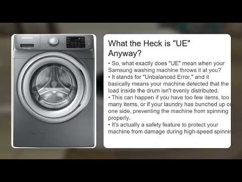 Samsung Washing Machine Error Code UE – Unbalanced Load Fix