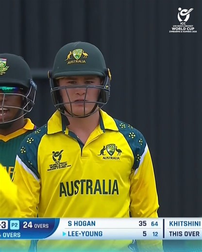 Alex Lee Young goes the distance as Australia look comfortable in the chase 👌 #U19WorldCup broadcast details 👉 https://www.icc-cricket.com/tournaments/u19-cricket-worldcup-2026/news/broadcast-details-for-icc-u19-men-s-cricket-world-cup | ICC - International Cricket Council
