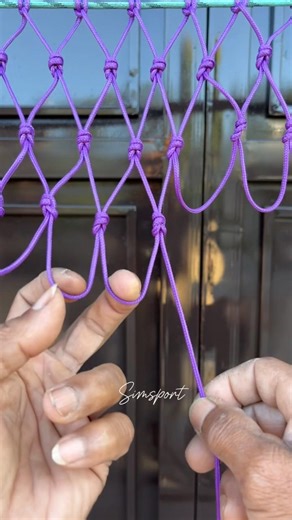 Making a net with double knots the result will be better and pleasing to the eye #net #knot