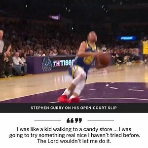 Stephen Curry's eyes got too big on his one-man fast break 😂 | ESPN