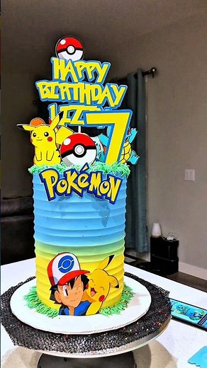 How I Made This Colorful Pokémon Birthday Cake! 🎉⚡ #pokemon #pokémon #kidsbirthdaycake