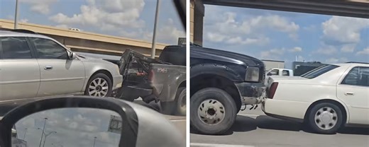 Tow Truck Pushes and Pulls Two Cadillacs at the Same Time in Irresponsible Show of Force