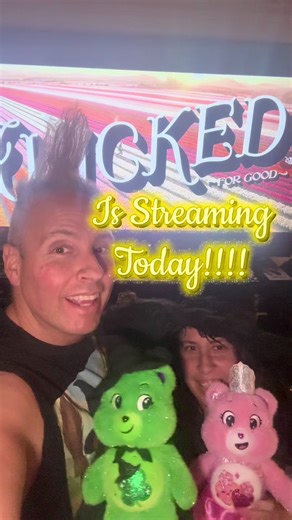 Hi Primate Pack!! Wicked: For Good Is Now Streaming & On Demand Starting Today!! We Are Wearing Our Special Shirts That The Ape Made For Us!! We Also Brought Our Elphaba & Glinda Care Bears Out To Watch!! Have You Seen Wicked: For Good Yet? @Wicked: For Good @Wicked The Soundtrack @Universal Orlando Resort @RenBeanie @Just Play #wicked #movies #happynewyear #newyear #arianagrande