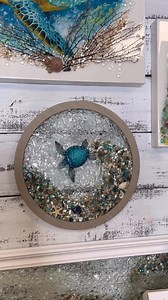 Coastal Sea Turtle Art! Let’s create together! #deepsouthshelling #resinart #glassart #recycledglass #shatteredglass #seaturtles | Mettle Modern Design