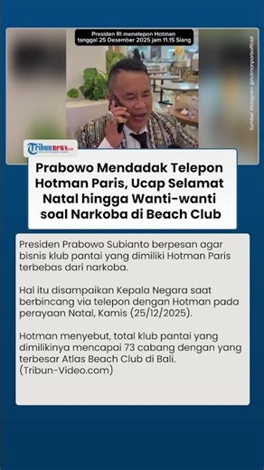 Teleponan Bahas Bisnis Klub Pantai, Prabowo Ingatkan Hotman Paris Jangan Sampai Ada Narkoba