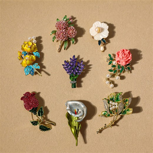 Personalized Birth Flower Pins, Birth Flower Pins, Handmade Flower Brooches, Wedding Pins, Birthday Gifts for Her - Etsy