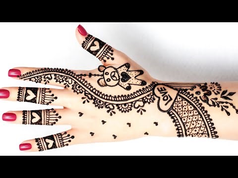 Valentine's special mehndi design/Easy back hand mehndi/Heart shaped mehndi/ Cute Mehndi/Love mehndi