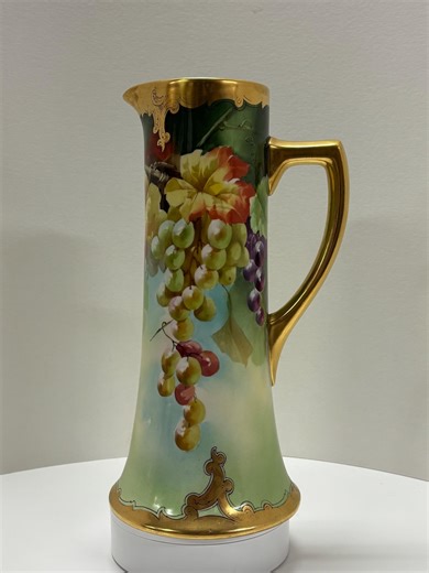 Hand-painted Limoges, France, Ewer Pitcher With Elegant Grape Motif & Gold Gilt - Etsy
