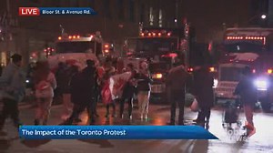 Trucks block major Toronto roads as anti-mandate demonstration interrupts downtown core