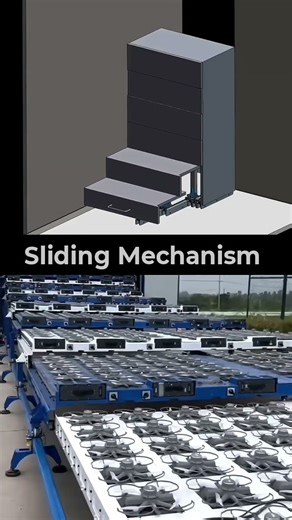 Sliding mechanism work / Genius space saving sliding mechanism #technology #automobile #wood #mech