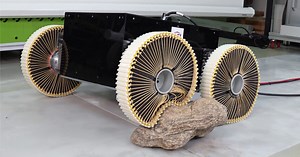 Shape-shifting wheel inspired by water surface tension soaks up bumps