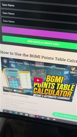 BGMI Points Table Calculator #bgmi