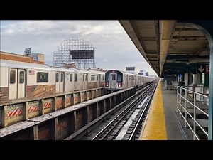 AM Rush Hour R188 7 Local/Express Trains At 33rd Street Rawson Street