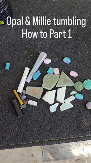 Ian Meyer on Instagram: "How to Tumble Opals and Millies part 1 - Saw cutting and getting tumbler setup. My far one of the best tools I have ever bought for my shop was this rock tumbler this thing is a champ and will run days, weeks, months. Simply an amazing tool for under $100. I also bought myself a rock tumbler kit it is pretty much everything you need to get your Tumblr started you will need to add cerium for polishing later. I will continue to video tape the progress of this batch, so sta