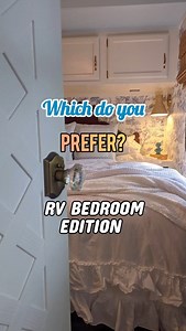 This camper bedroom was a huntsman's dream! Fishing wallaper, wood look wallpaper, a giant deer mural🦌- but you probably won't ever find me tucked high in a tree stand on a cold November morning right before the sun pokes it's head above the trees, so this bedroom needed something a little more. . .soft🩵🌷 So here you go! A southern charm with a sprinkle of French country inspired RV bedroom🩵🤍🩵🤍 #rvliving #rvbedroom #rvinspiration #rvrenovation #rvremodel #camper #rv #traveltrailer #smallb