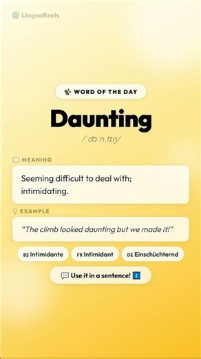 ✨ Word of the Day: DAUNTING | Overcome Fear Vocabulary